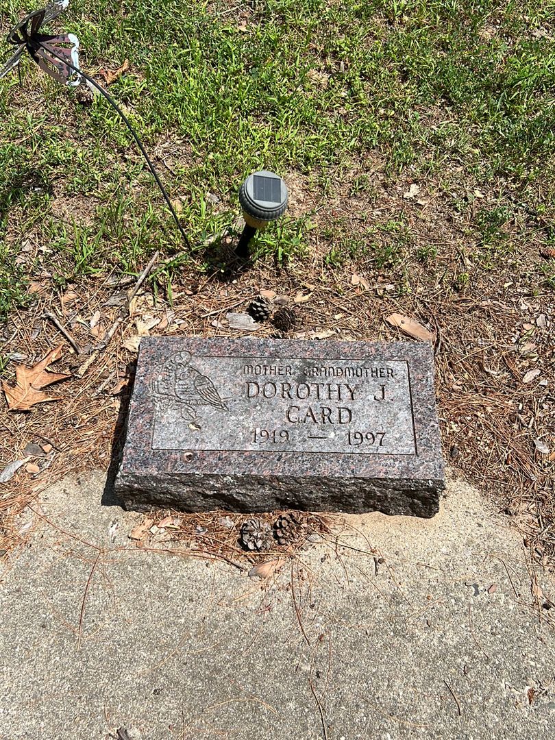 Dorothy J. Card's grave. Photo 1