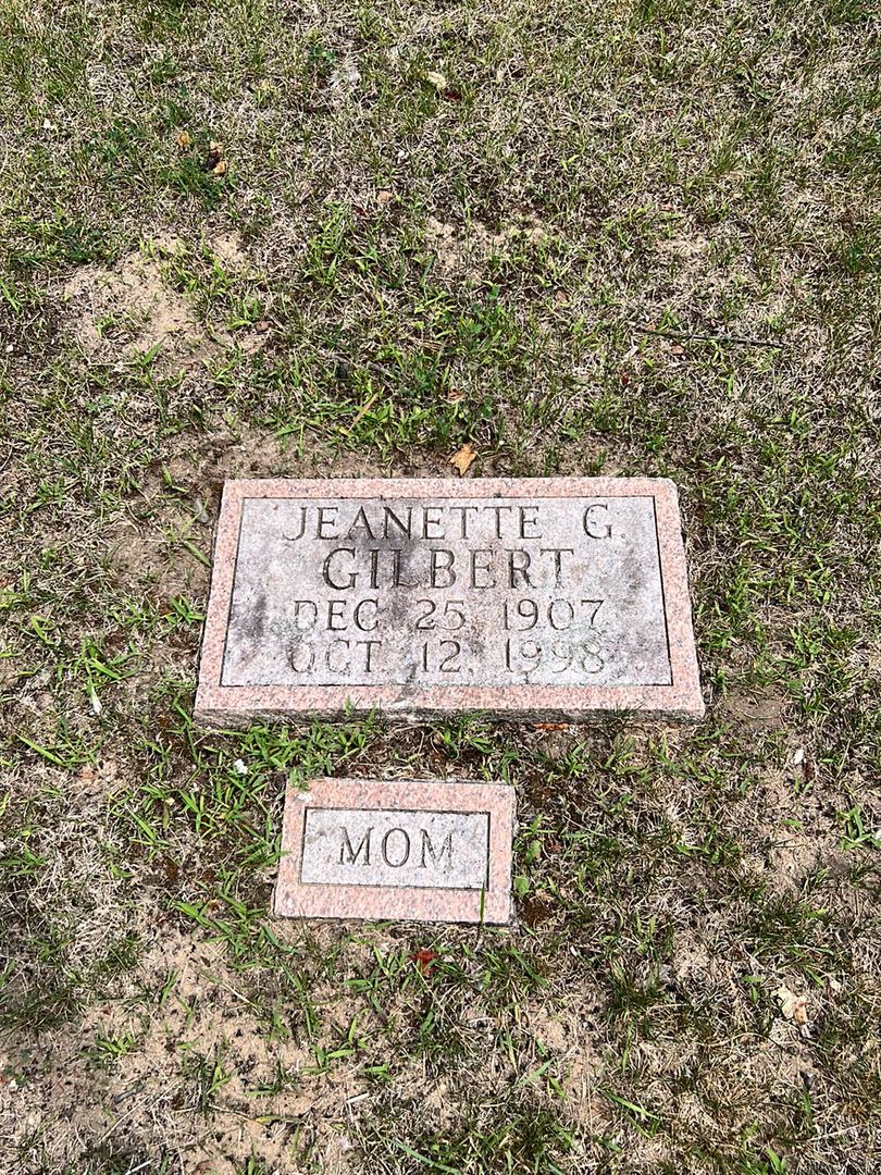 Jeanette G. Gilbert's grave. Photo 1