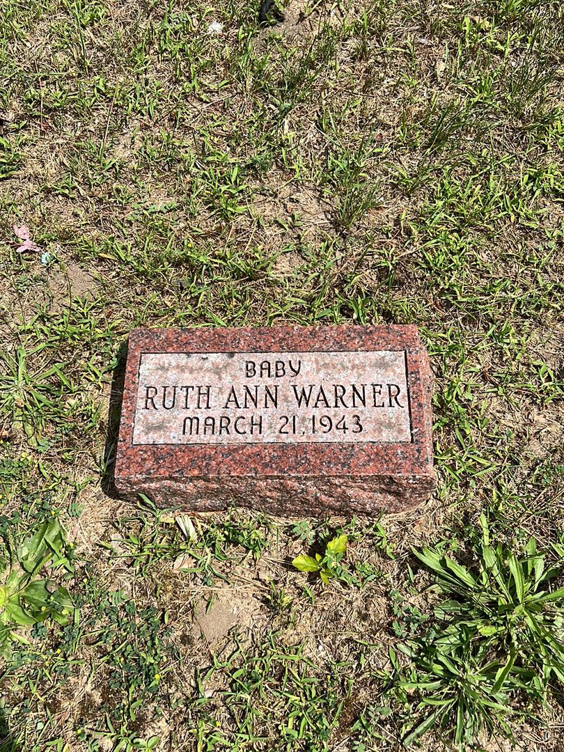 Ruth Ann Warner's grave. Photo 1