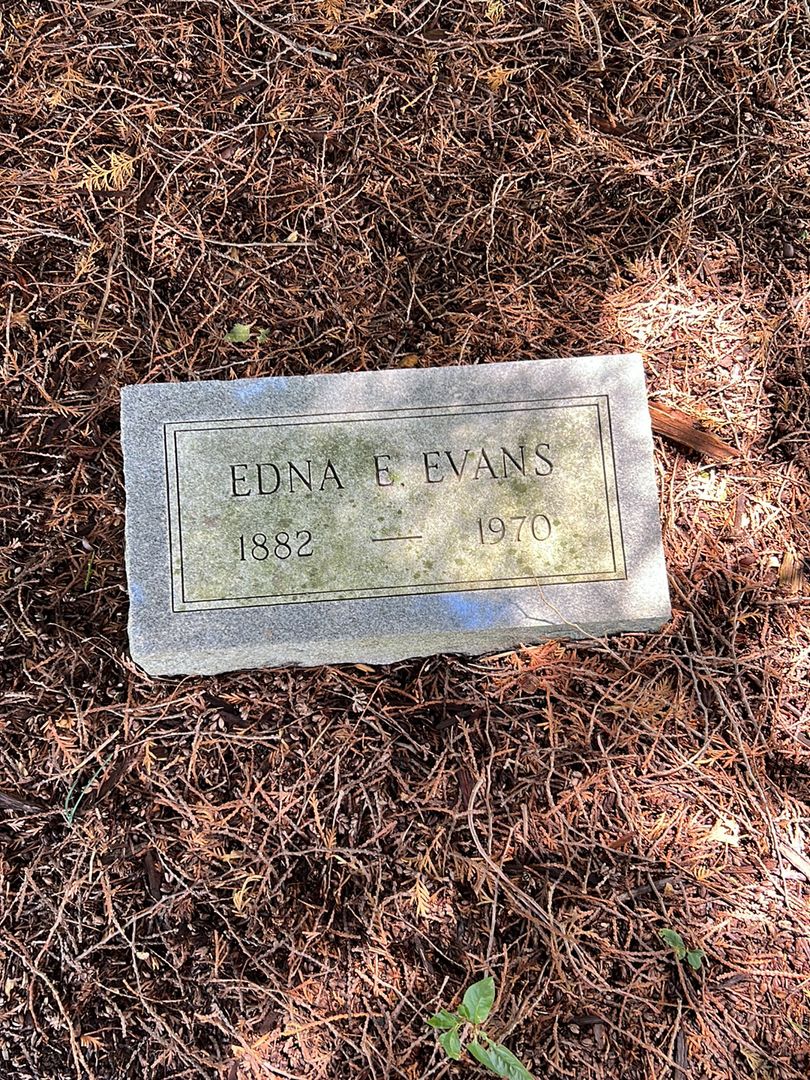 Edna E. Evans's grave. Photo 1